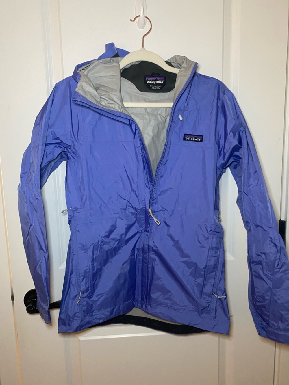 Patagonia Women's Hooded Windbreaker Rain Jacket - Periwinkle Blue